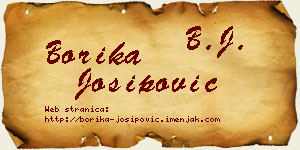 Borika Josipović vizit kartica